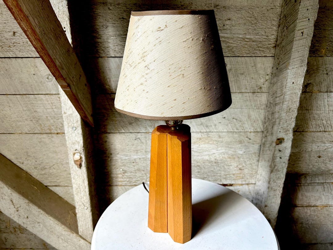 Mid Century Wood Lamp Rustic Camp Cabin Decor Handmade Table Lamp - Etsy