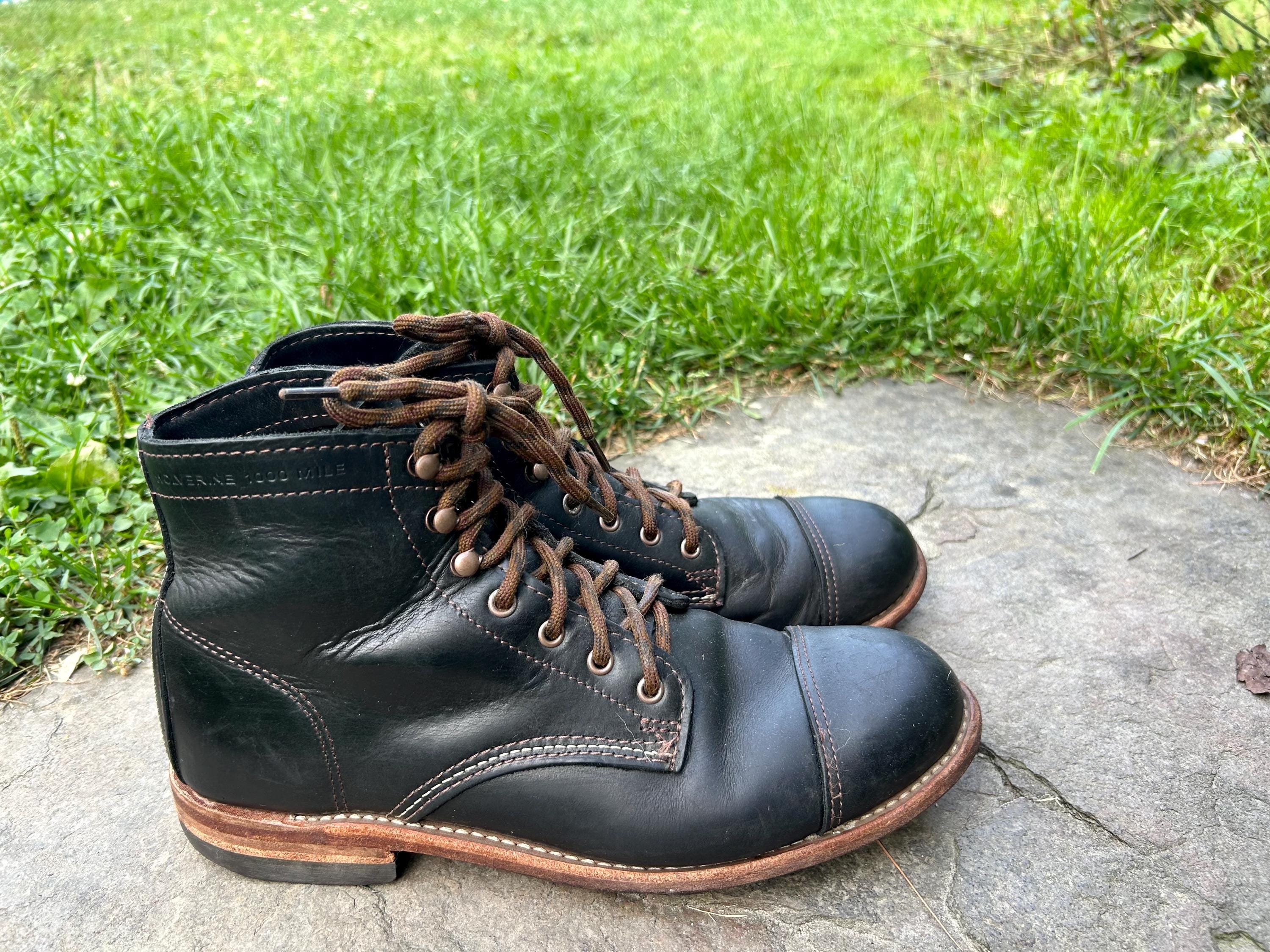 Wolverine 1000 Mile Black Leather Cap Toe Lace Up - Etsy