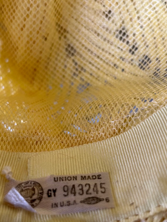 Vintage hat yellow 50s 60s woman’s hat ribbon des… - image 10