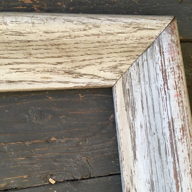 Rustic Whitewashed Wood Picture Frame White PIckled Frame Etsy