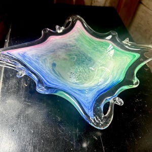Murano Art glass - handmade - pastel colors  hand blown glass - swirl design - home decor