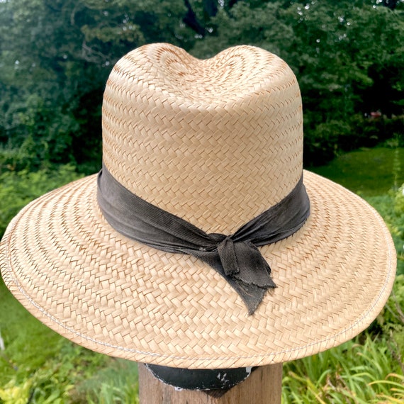 Straw hat Panama hat fedora - image 8