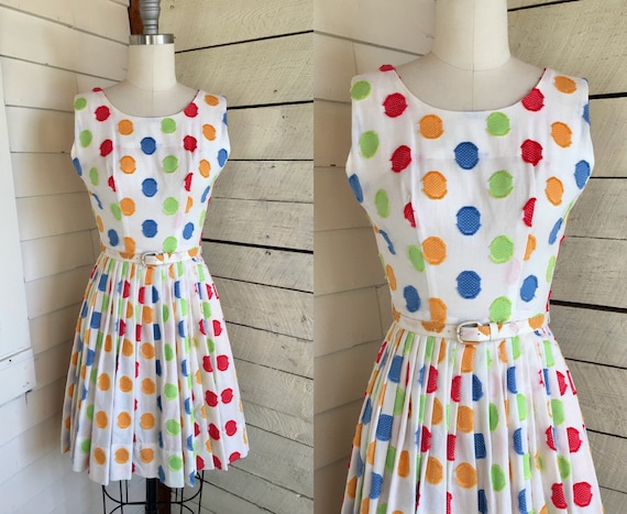 50s Polka Dot XS dress - Colorful - Rockabilly - … - image 1