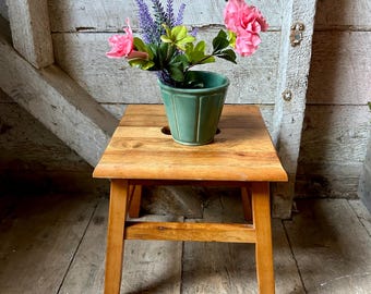 Taburete de madera de granja - soporte para plantas - taburete de ordeño - taburete escalonado - rústico