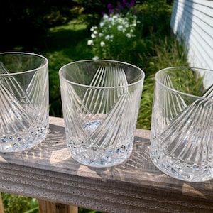 3 Klarglas Kristall Whisky Gläser Rocks Gläser Bourbon Indented Design Schnittglas Design