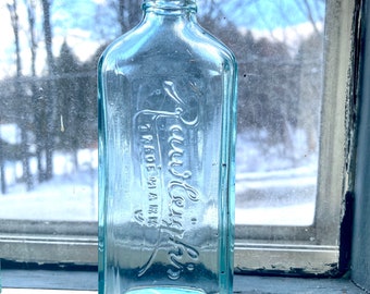 3 本の青緑色のアンティークガラス瓶 - 20 年代 - 小さな瓶、薬瓶