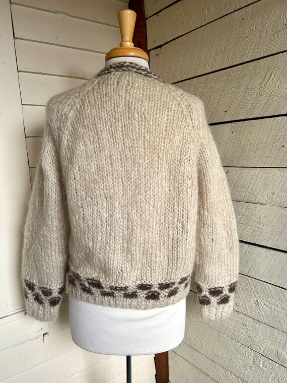 Vintage mohair cardigan sweater Italy 60s natural… - image 6