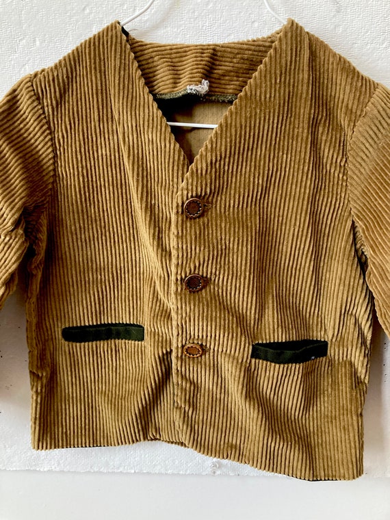 60s Childs corduroy jacket and plaid seersucker r… - image 4