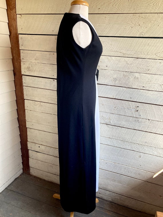 70s black white Maxi Dress - Prom dress Polyester… - image 10