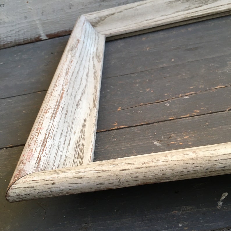 Rustic Whitewashed Wood Picture Frame White PIckled Frame Etsy