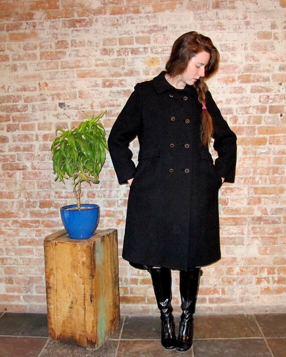 1960s Wool Coat - Classic Wool Dress Coat - doubl… - image 2