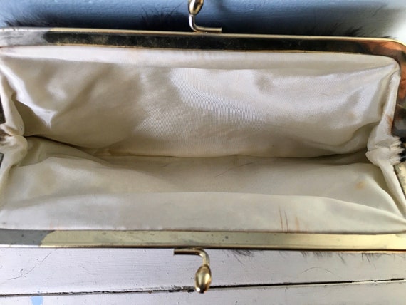 Mink purse - 50s 60s - clutch - gold hardware - s… - image 5