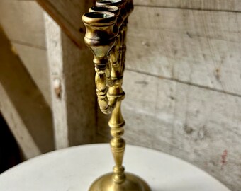 真鍮の燭台、7本のキャンドルを収納可能、真鍮のキャンドルホルダー