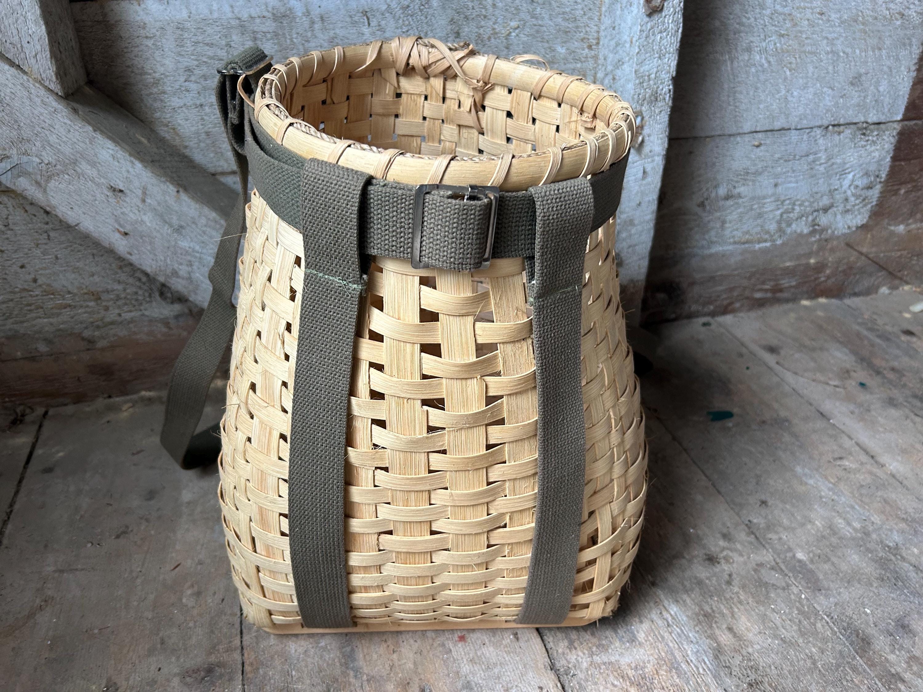 Basket Bag Harvesting Basket Wswqop PP Rustic Basket Backpack