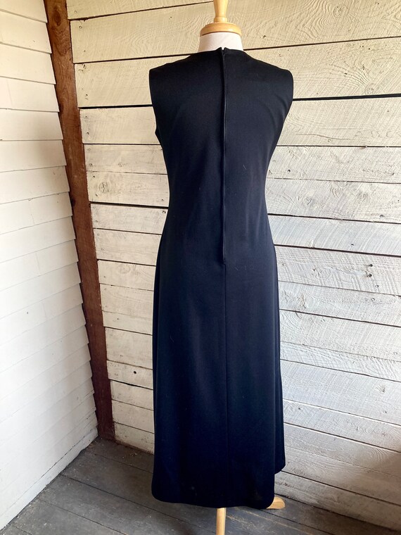 70s black white Maxi Dress - Prom dress Polyester… - image 6