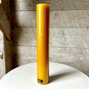 Kameyama yellow pillar candle sealed new in box 60s Japan large candle