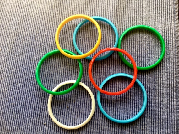 Colorful Plastic Bangles - 7 Bangles - Plastic Bra