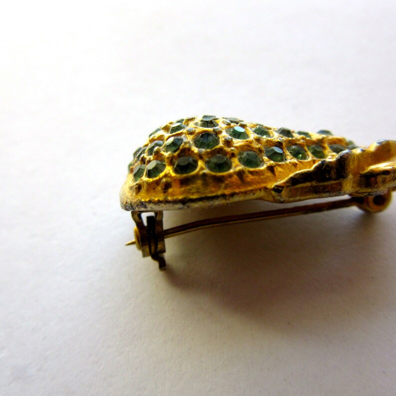 Pear Rhinestone Brooch Green Rhinestone Pear Pin Fruit - Etsy