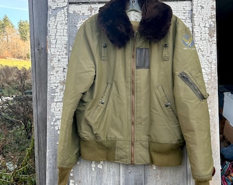 Chaqueta de vuelo verde de las Fuerzas Aéreas del Ejército, chaqueta militar excedente con camuflaje reversible