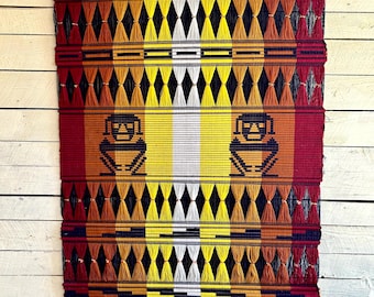 Tapiz ecuatoriano tejido a mano, gran tapiz de pared, arte textil - arte mural - arte étnico - arte primitivo - arte popular