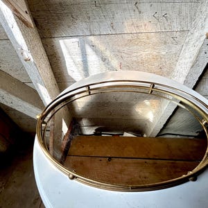 Vanity mirror brass frame oval shape gold vanity mirror tray