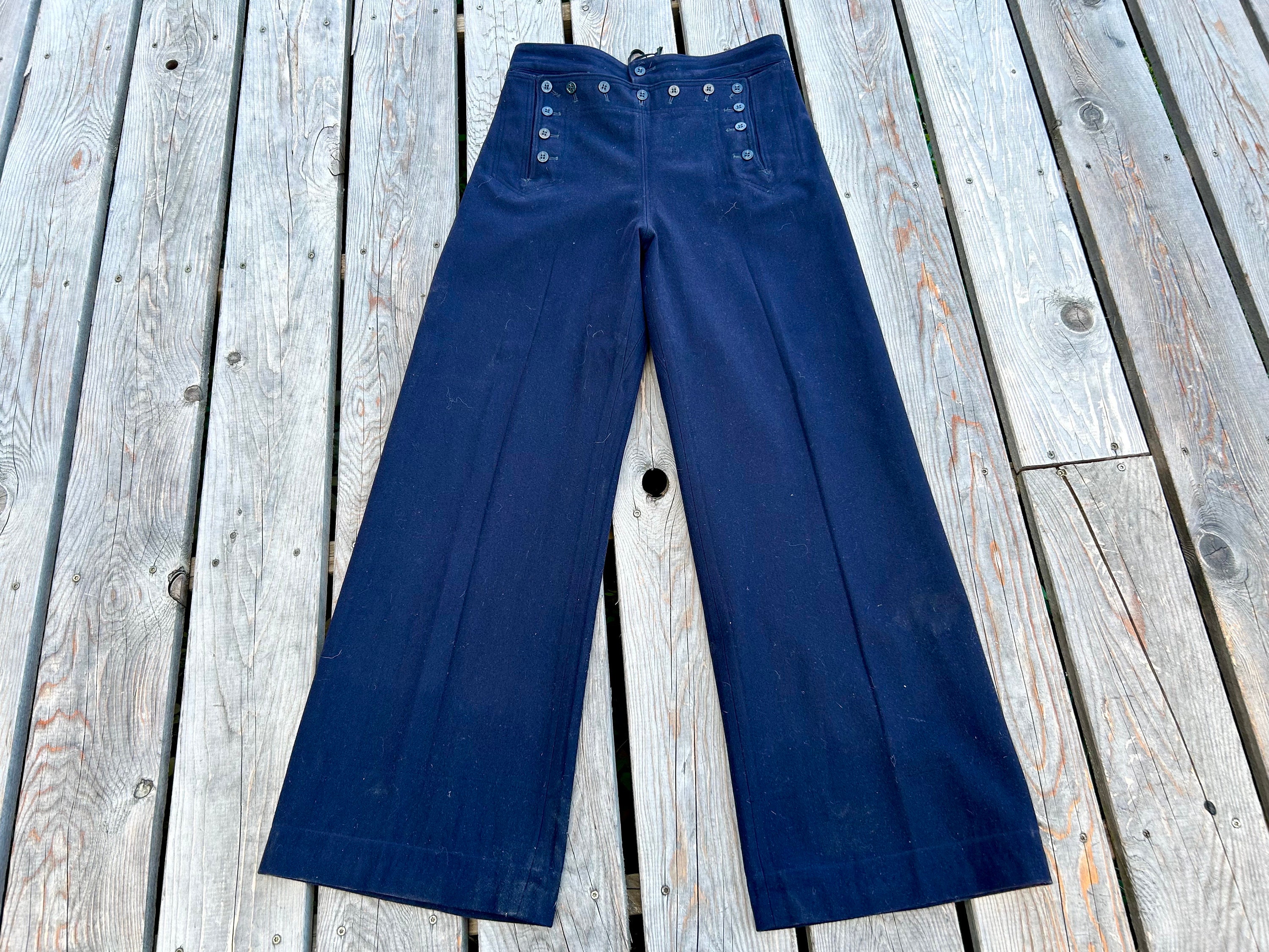 パンツ 40s USN salvage pants overall US.NAVY Rare 40s EARLY wwii NAVY DENIM PANTS DUNGAREES Military