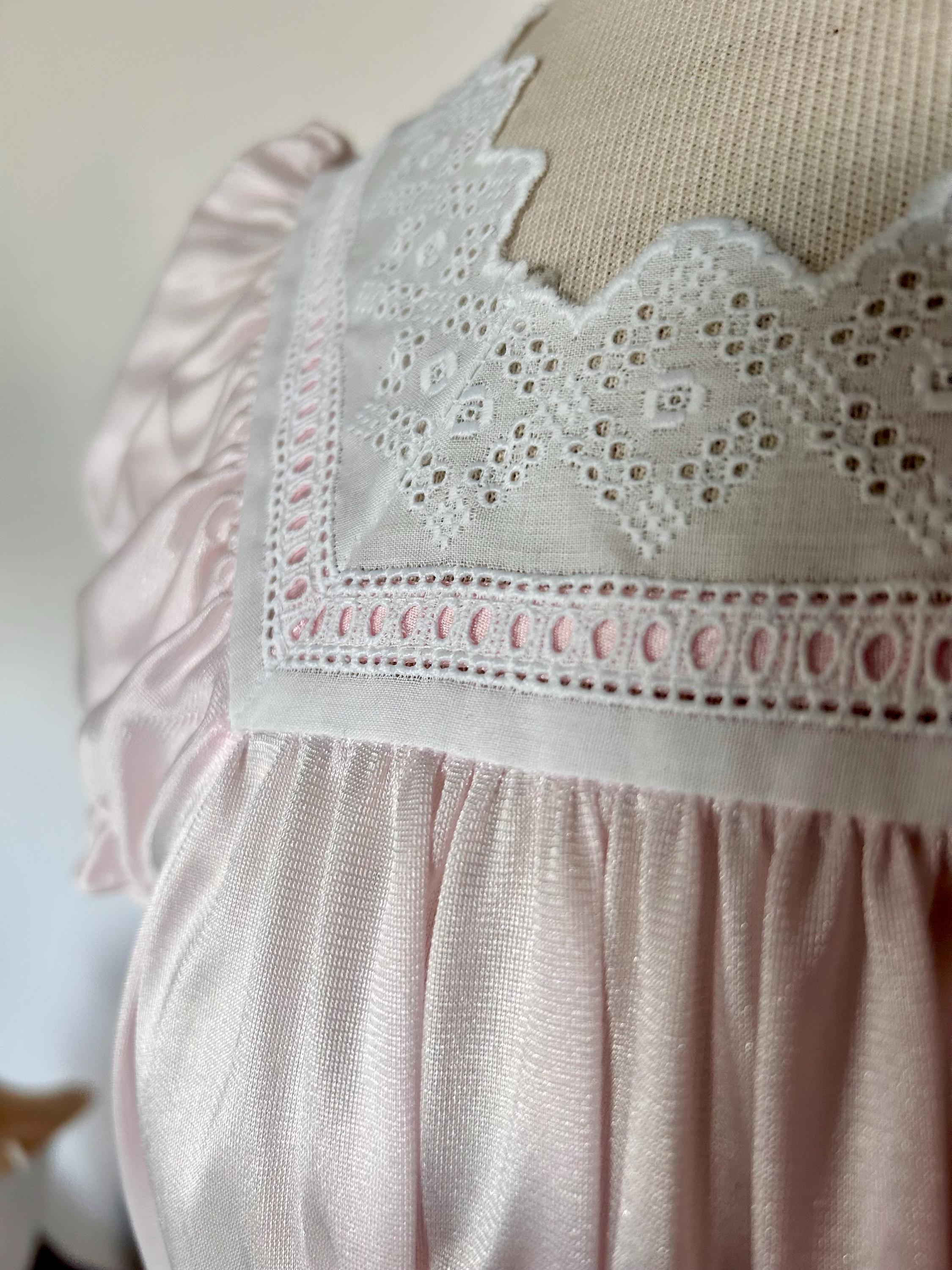 Déshabillé Pinup Rétro Rose Pâle - Peignoir Femme Manches évasées - Neuf Avec étiquettes