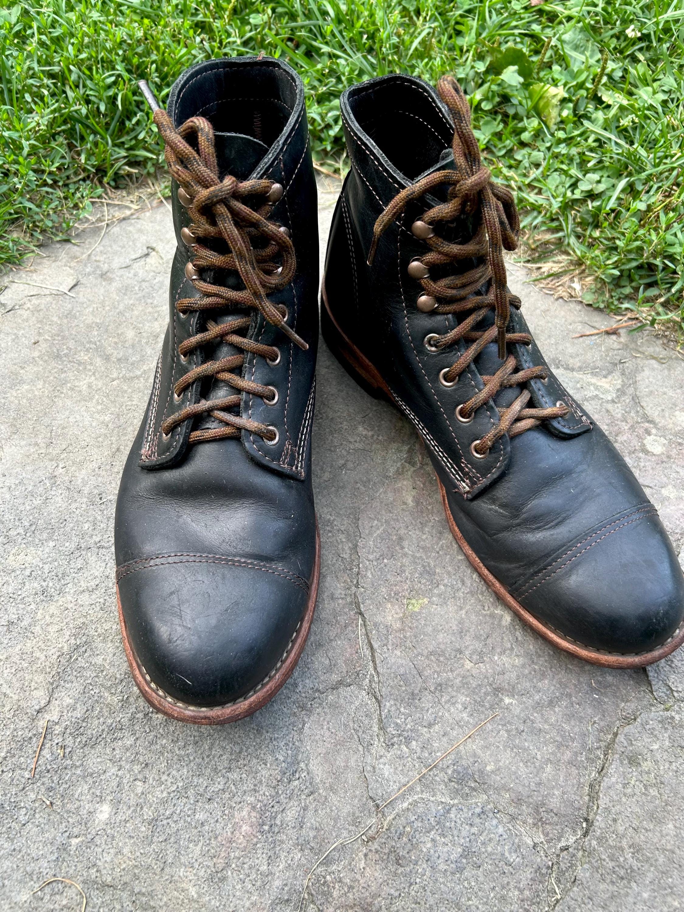 Wolverine 1000 Mile Black Leather Cap Toe Lace Up - Etsy