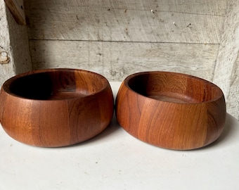 ヴィンテージ Dansk チーク材サラダボウルセット：ミッドセンチュリー