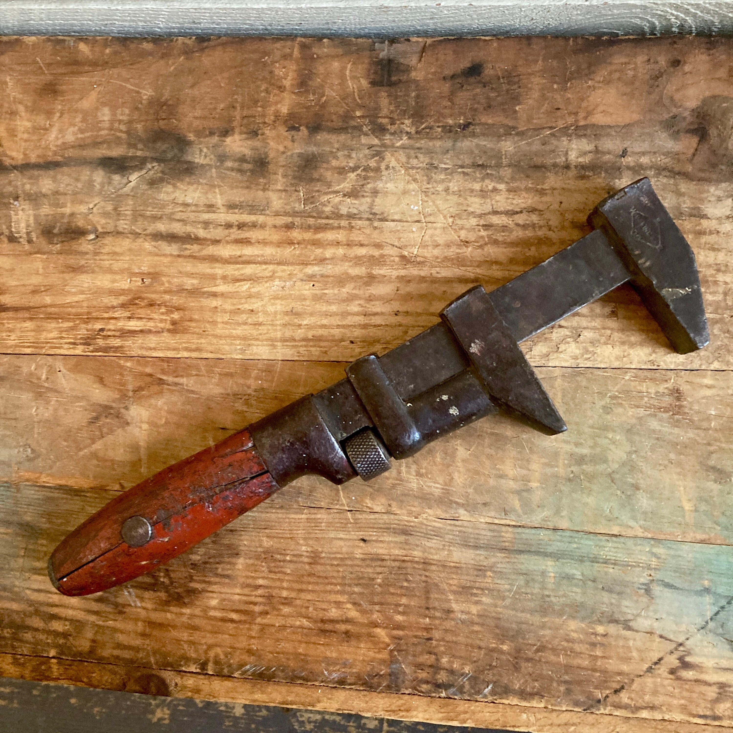 Vintage Metal Handled Adjustable Monkey Wrench Lot of 3 Pipe Wrenches  Antique