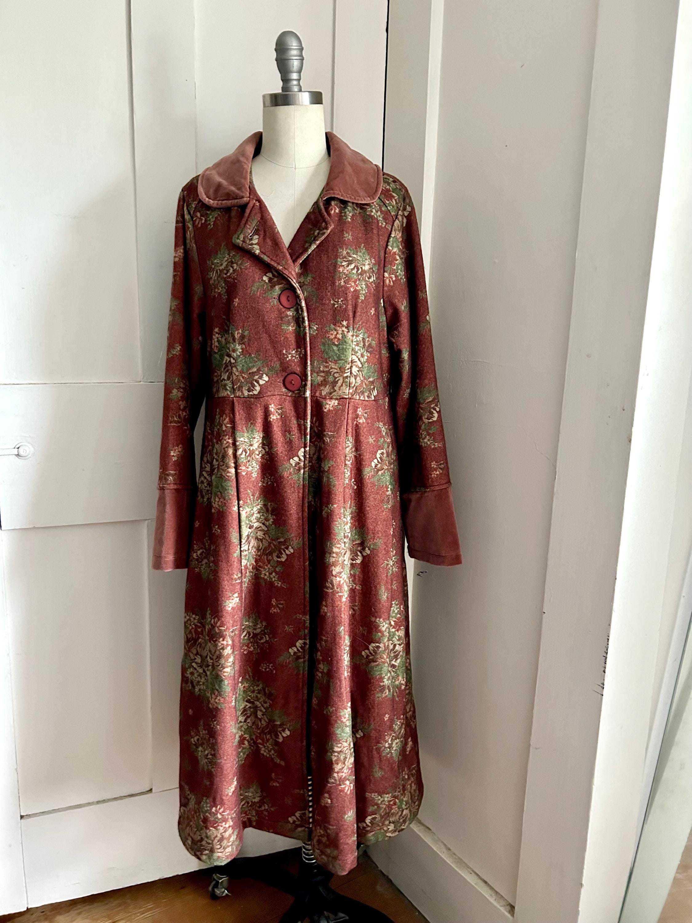 Floral Wool Coat - Etsy