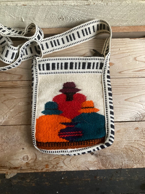 Ethnic wool pouch - hippie - boho - handmade - ha… - image 2