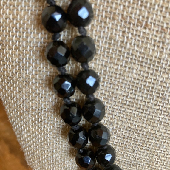 Black Austrian crystal faceted bead double neckla… - image 7