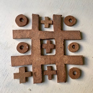 Tic tac toe - pop art sculpture - stoneware tic tac toe - unique - display - shelf decorart