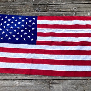 American Flag Annin acrylic  embroidered stars Sewn Stripes Brass Grommets New