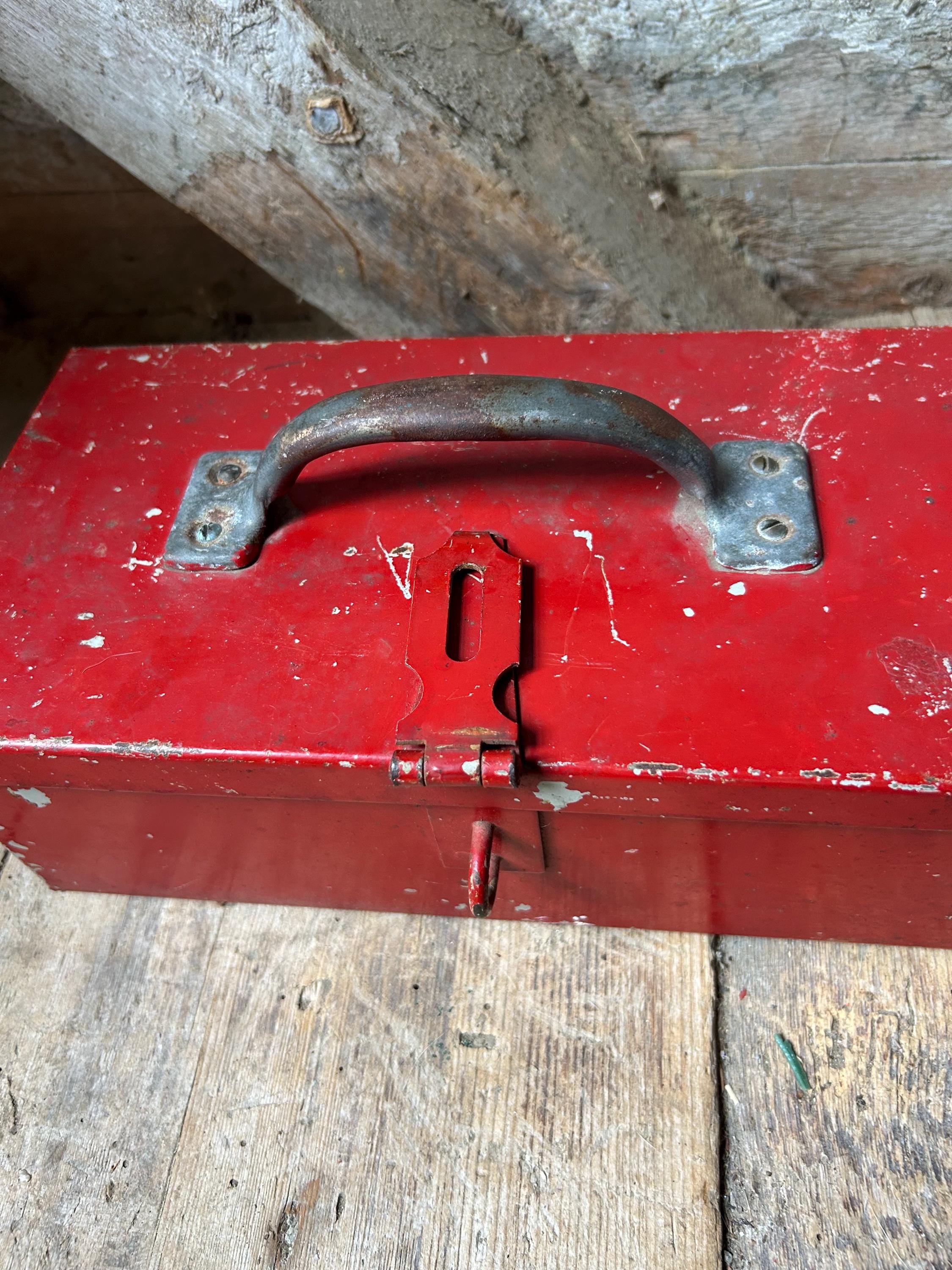 ツールボックス 重金属 赤 アンティーク調 ツールボックス 収納 工業用