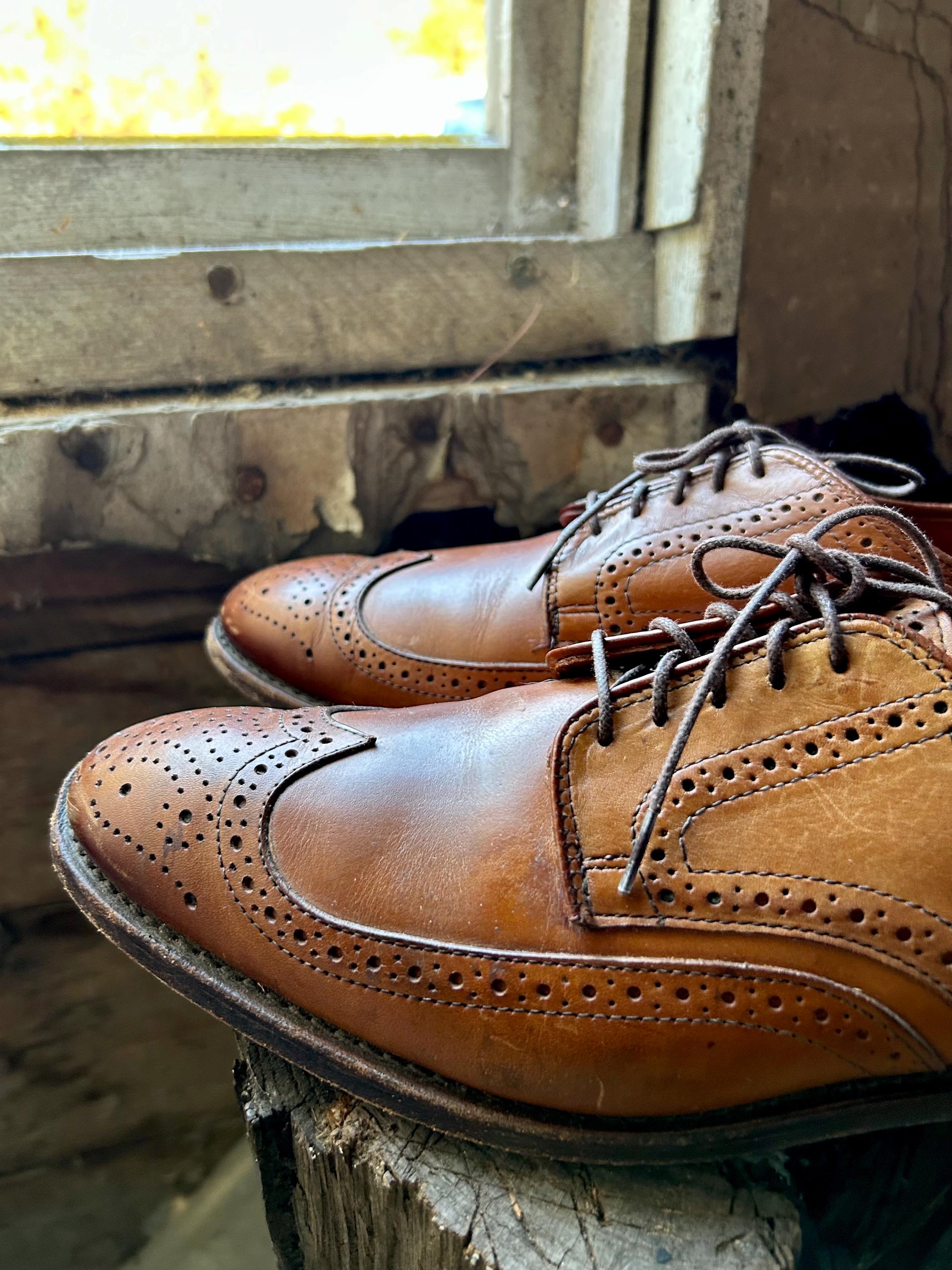 Ebay Allen Edmonds Brown Wingtips - Lace up - Oxfords - Mens 