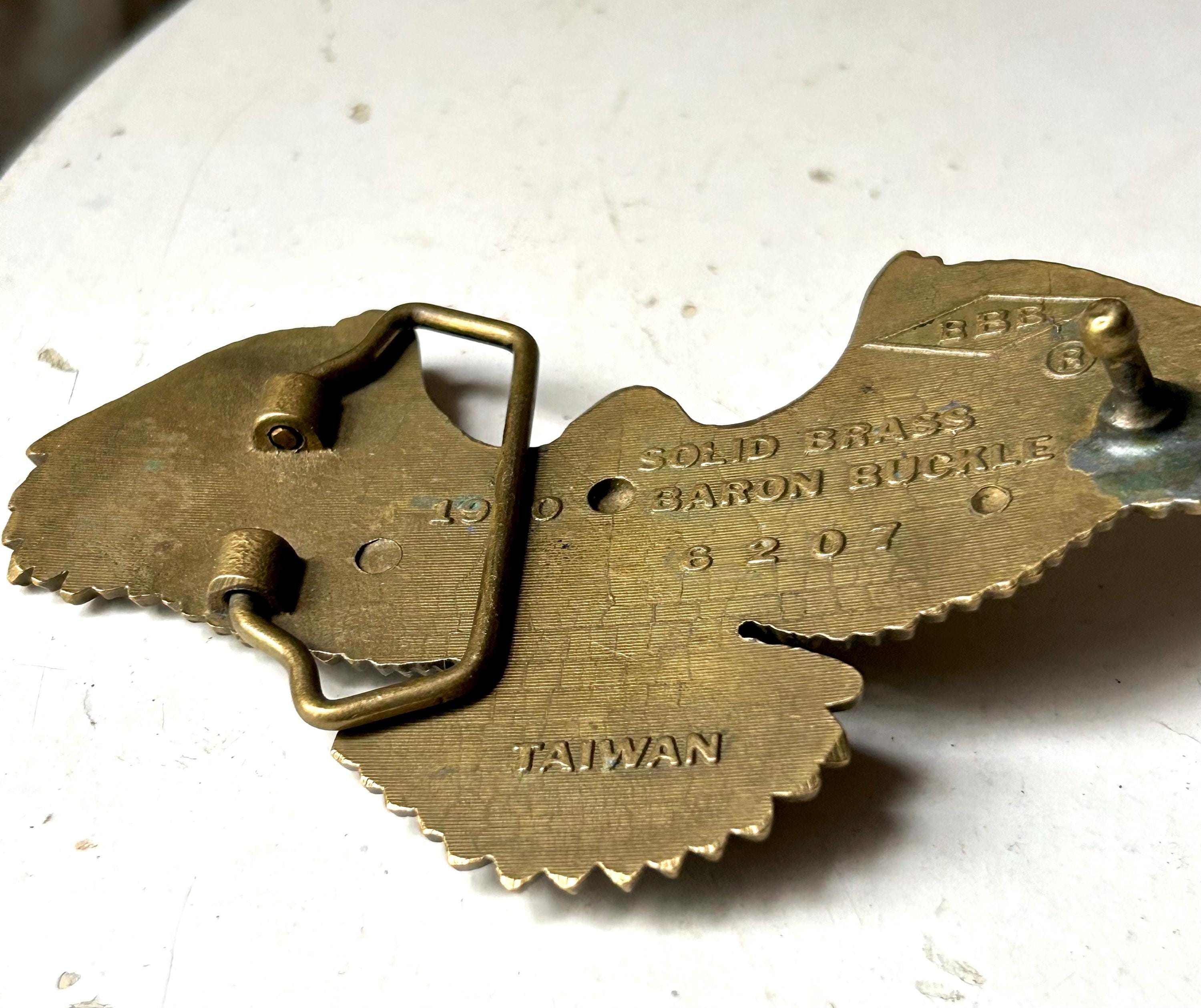 ⭐︎BARON BUCKLEバックル⭐︎ Vintage 1980 Baron Buckles Solid Brass Belt Buckle And