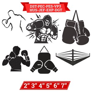 Mönster för boxningshandskar, sportpaket PES DST-fil, broderidesign för boksäcksfighter