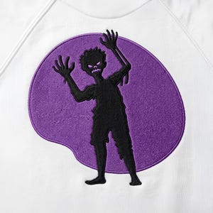 Zombie Silhouette Embroidery Design, Spooky Monster Machine File, Halloween Patch, Scary Night Stitches, Boys Apparel DIY