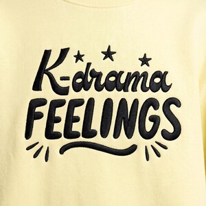 Kdrama Feelings Embroidery Design, Korean Drama Machine File, K-drama Fan Patch, Teen Apparel DIY, Typography Stitches