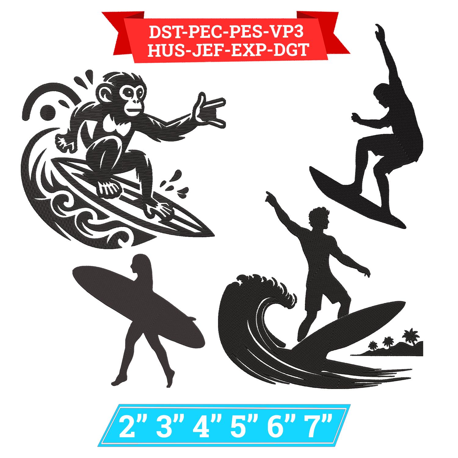 Monkey on Surfboard - Etsy