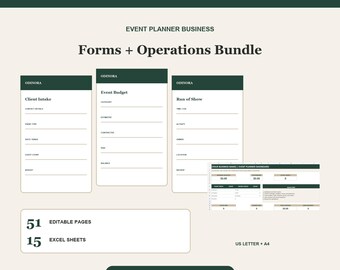 Event Planner Forms Bundle Budget Vendors Timeline Guests Excel Tracker