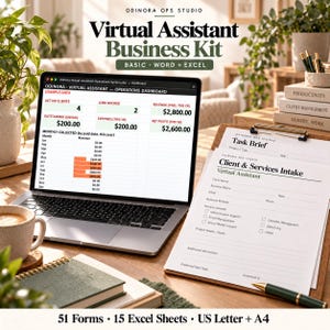 Formulieren voor virtuele assistenten, taken voor klantintegratie, urenregistratie in Excel.