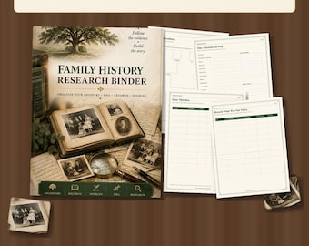 Family History Research Binder, Genealogy Workbook, Ancestor Organizer (Printable PDF)