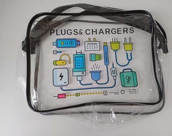 Clear plastic travel bag / tsa / airport safe - Plugs and Chargers