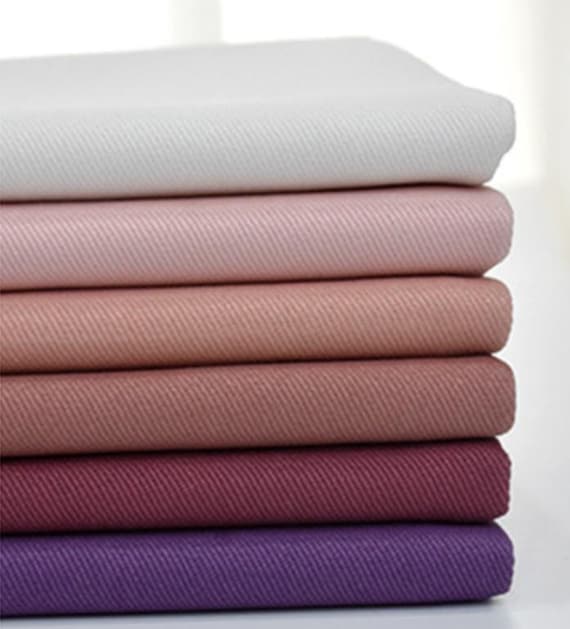 Cotton Twill Denim Fabric by Half Yard, Soft Washed Canvas for Sewing, Colored Jeans Material for Jackets Skirts Tote Bags DIY Craft