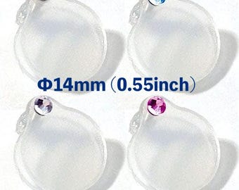 14mm Keloid Compression Earring: Stainless Steel, Silicone Pad, Handmade in Japan