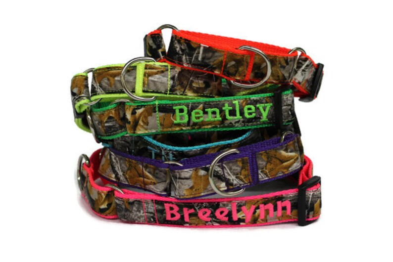 Personalized Camo Martingale Dog Collar made with Realtree Etsy