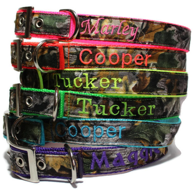 Personalized Camo Dog Collar made with Realtree Fabric Etsy